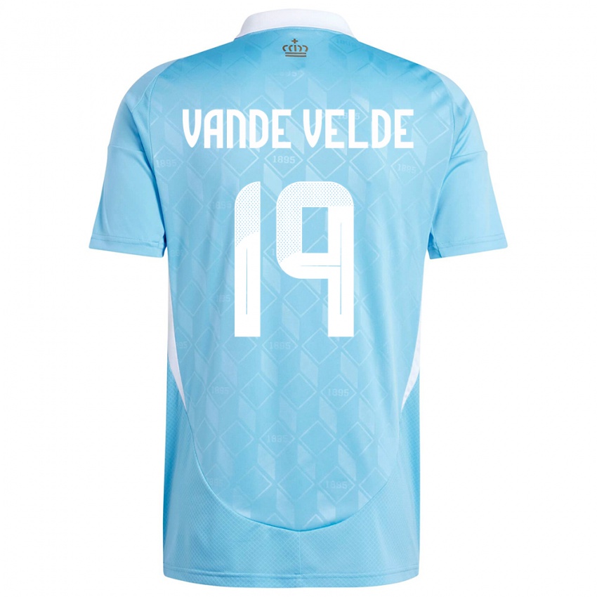 Damen Belgien Chloe Vande Velde #19 Blau Auswärtstrikot Trikot 24-26 T-Shirt Belgien