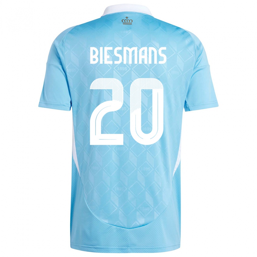 Damen Belgien Julie Biesmans #20 Blau Auswärtstrikot Trikot 24-26 T-Shirt Belgien