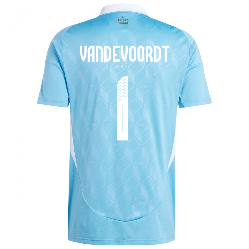Damen Belgien Maarten Vandevoordt #1 Blau Auswärtstrikot Trikot 24-26 T-Shirt Belgien