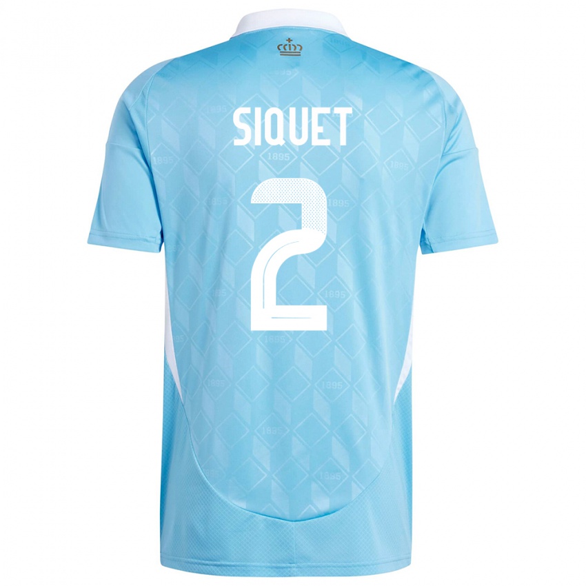 Damen Belgien Hugo Siquet #2 Blau Auswärtstrikot Trikot 24-26 T-Shirt Belgien
