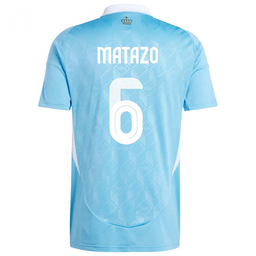 Damen Belgien Eliot Matazo #6 Blau Auswärtstrikot Trikot 24-26 T-Shirt Belgien
