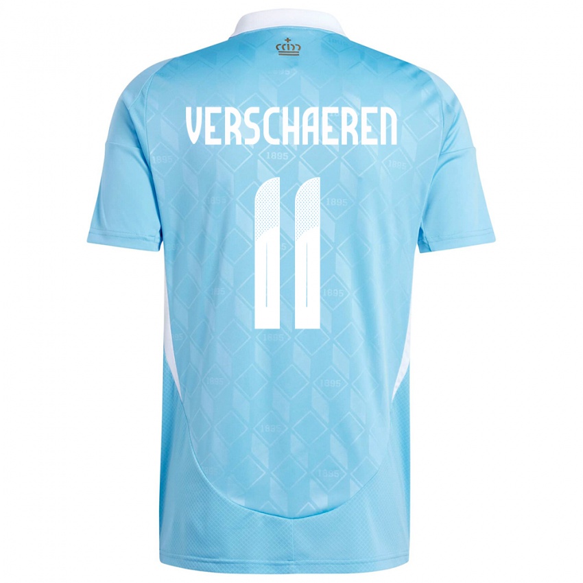 Damen Belgien Yari Verschaeren #11 Blau Auswärtstrikot Trikot 24-26 T-Shirt Belgien