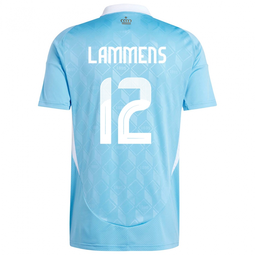Damen Belgien Senne Lammens #12 Blau Auswärtstrikot Trikot 24-26 T-Shirt Belgien