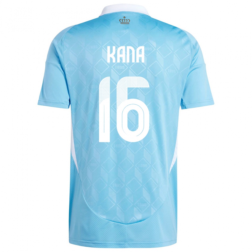 Damen Belgien Marco Kana #16 Blau Auswärtstrikot Trikot 24-26 T-Shirt Belgien
