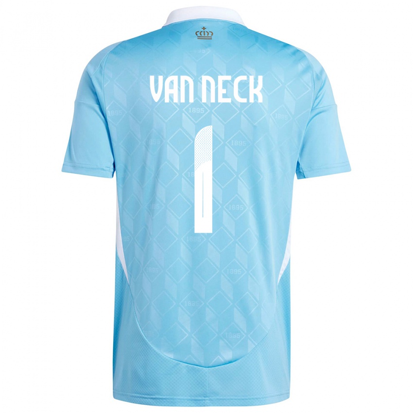 Damen Belgien Jelle Van Neck #1 Blau Auswärtstrikot Trikot 24-26 T-Shirt Belgien