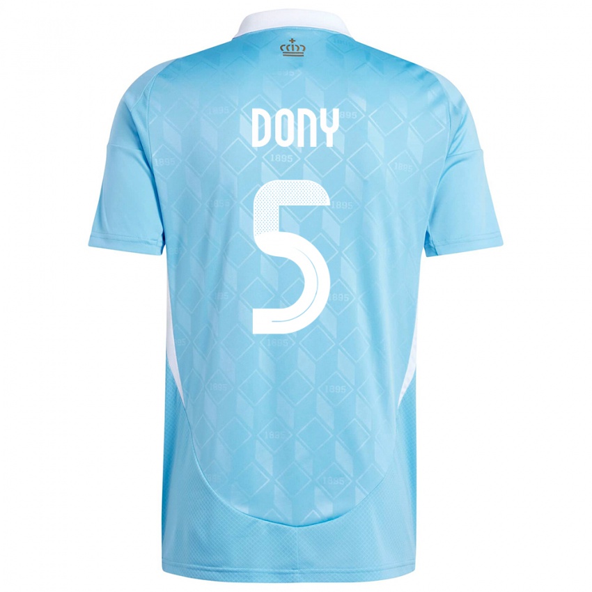 Damen Belgien Arnaud Dony #5 Blau Auswärtstrikot Trikot 24-26 T-Shirt Belgien
