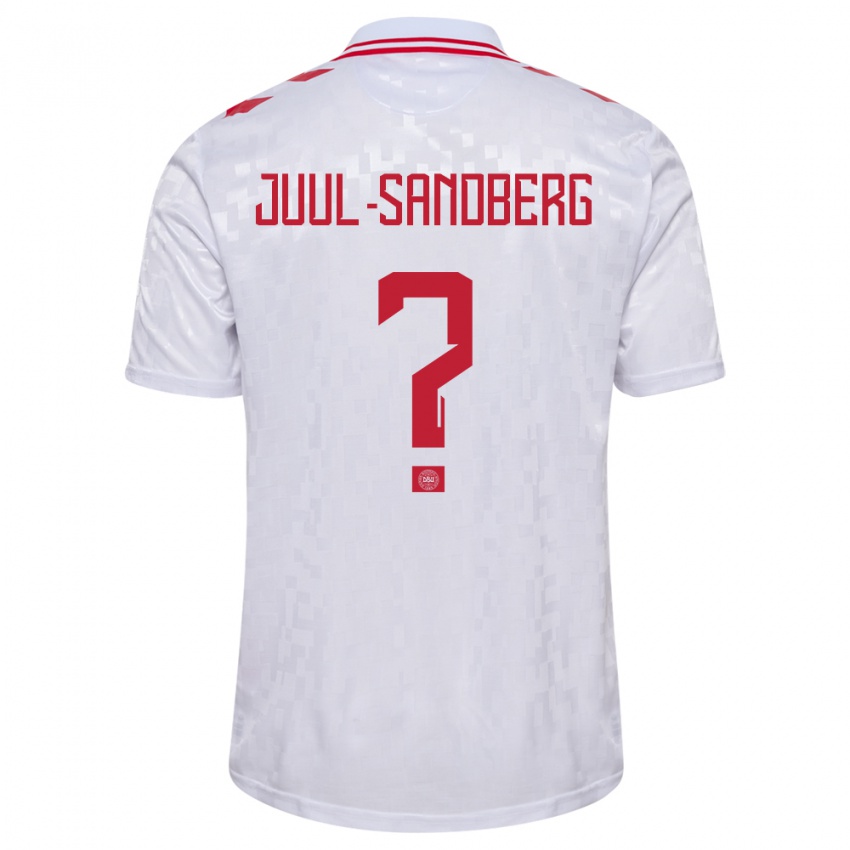 Dames Denemarken Nikolaj Juul-Sandberg #0 Wit Uitshirt Uittenue 24-26 T-Shirt België
