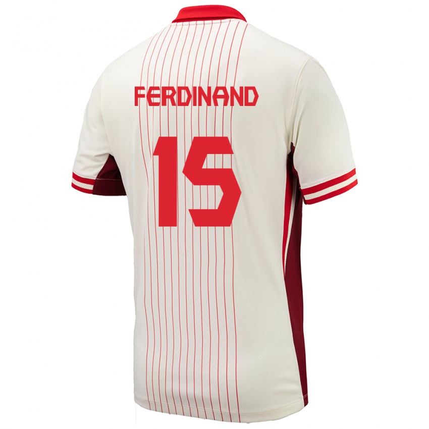Damen Kanada Keesean Ferdinand #15 Weiß Auswärtstrikot Trikot 24-26 T-Shirt Belgien
