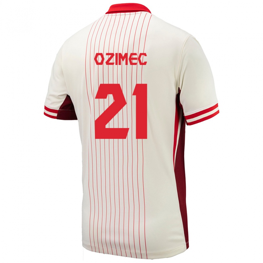 Damen Kanada Lucas Ozimec #21 Weiß Auswärtstrikot Trikot 24-26 T-Shirt Belgien