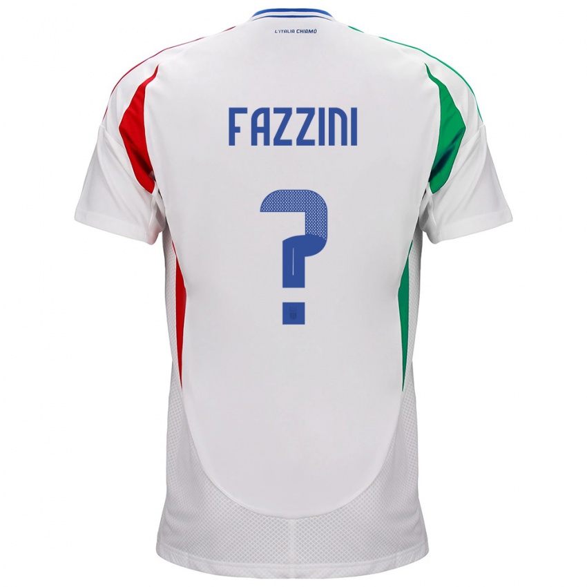 Damen Italien Jacopo Fazzini #0 Weiß Auswärtstrikot Trikot 24-26 T-Shirt Belgien