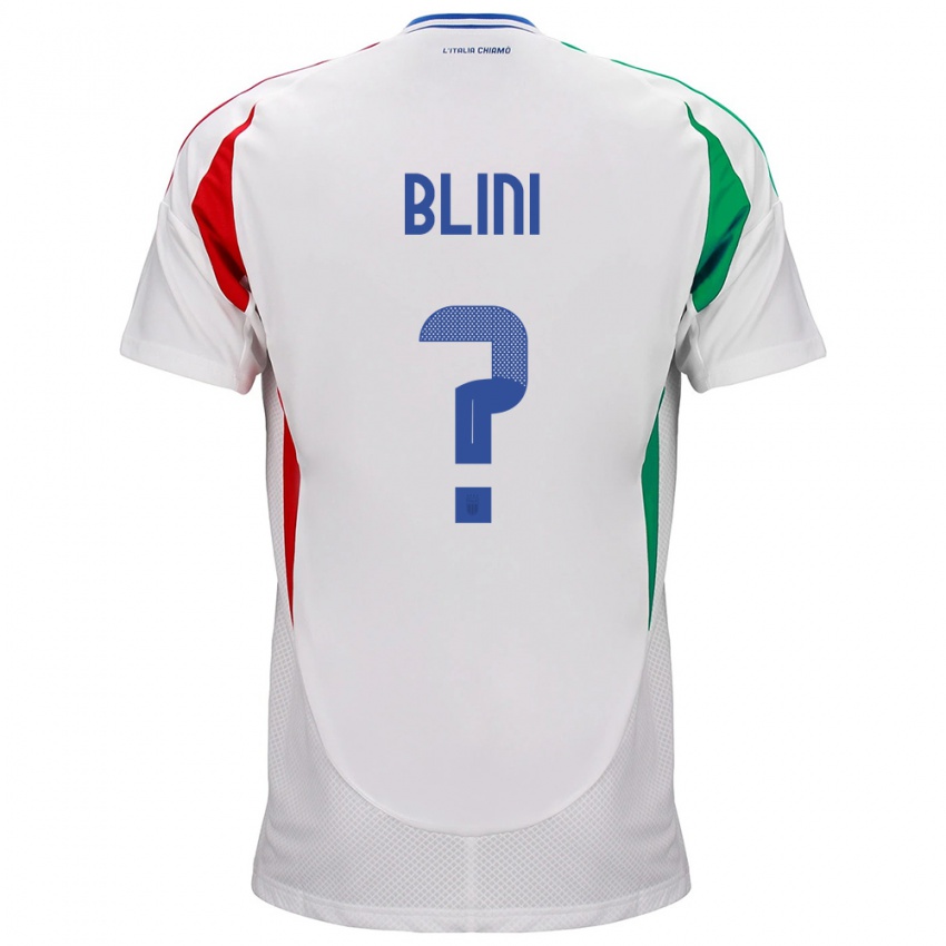 Damen Italien Oliver Blini #0 Weiß Auswärtstrikot Trikot 24-26 T-Shirt Belgien