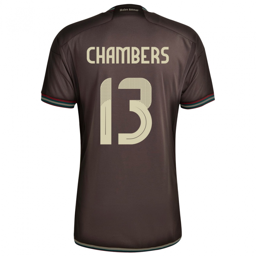 Damen Jamaika Chris-Ann Chambers #13 Nachtbraun Auswärtstrikot Trikot 24-26 T-Shirt Belgien
