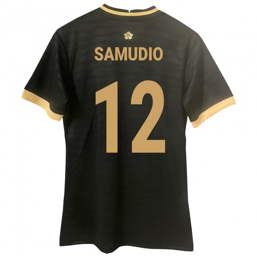 Damen Panama César Samudio #12 Schwarz Auswärtstrikot Trikot 24-26 T-Shirt Belgien