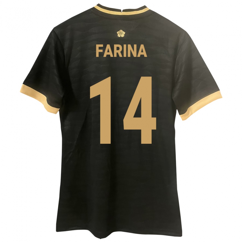 Femme Maillot Panama Edgardo Fariña #14 Noir Tenues Extérieur 24-26 T-Shirt Belgique