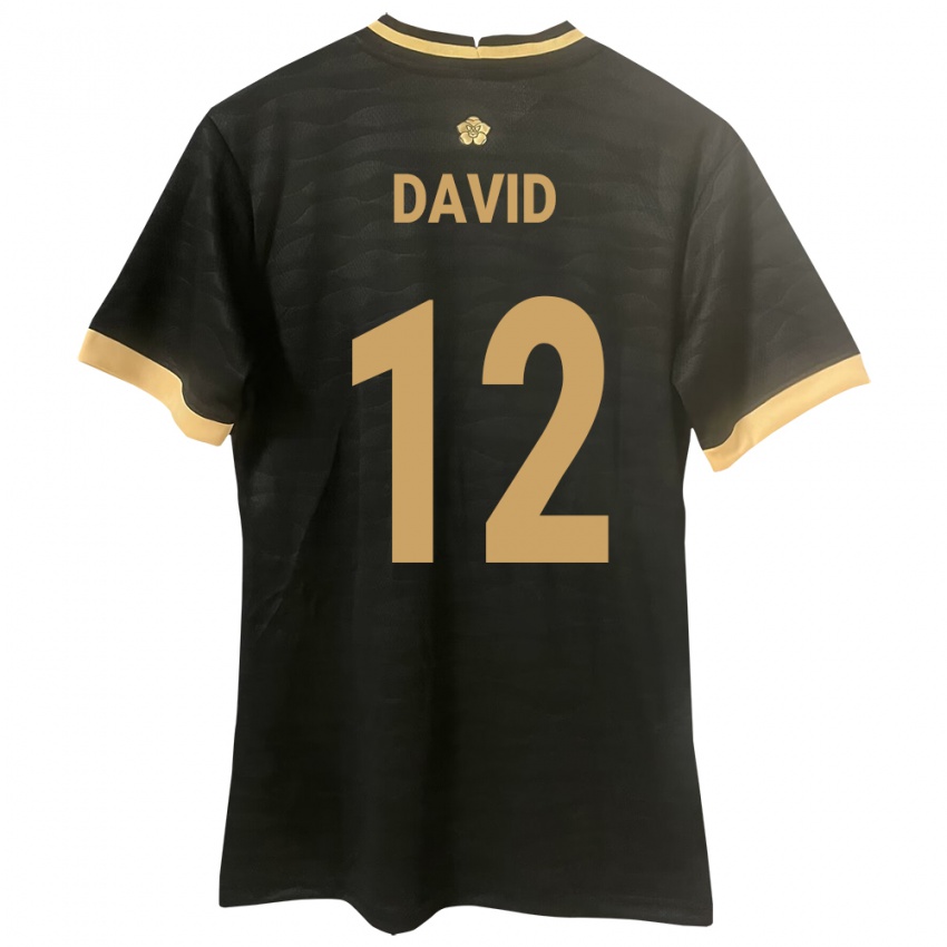 Damen Panama Said David #12 Schwarz Auswärtstrikot Trikot 24-26 T-Shirt Belgien