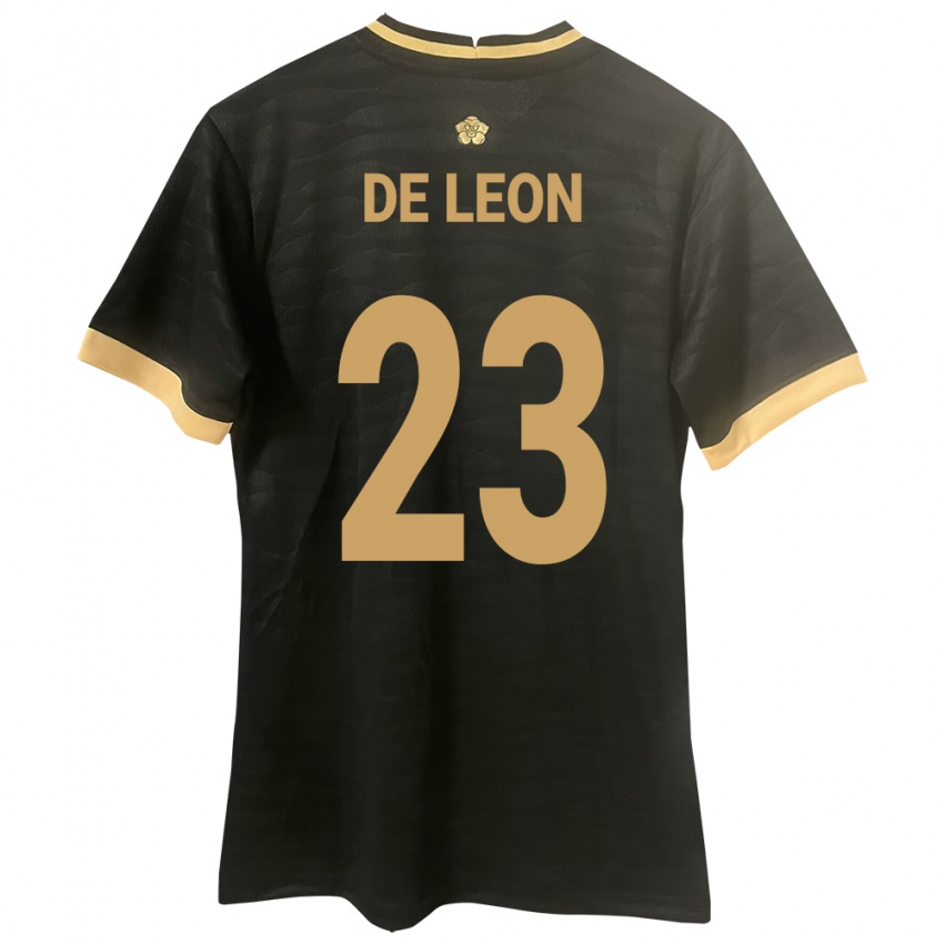 Damen Panama Yerenis De León #23 Schwarz Auswärtstrikot Trikot 24-26 T-Shirt Belgien