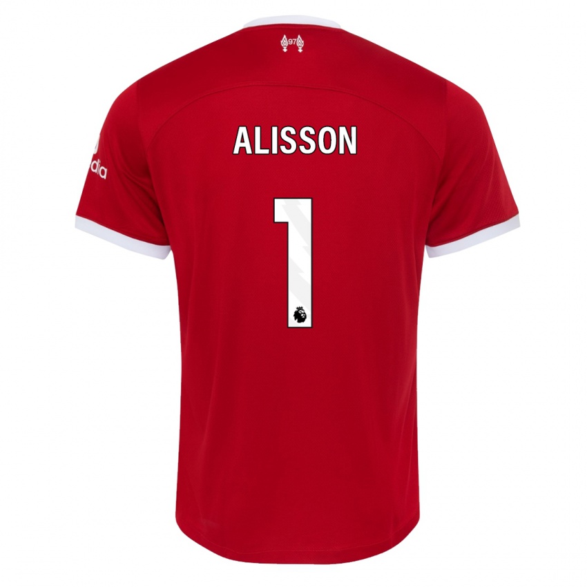 Kinderen Alisson #1 Rood Thuisshirt Thuistenue 2023/24 T-Shirt België
