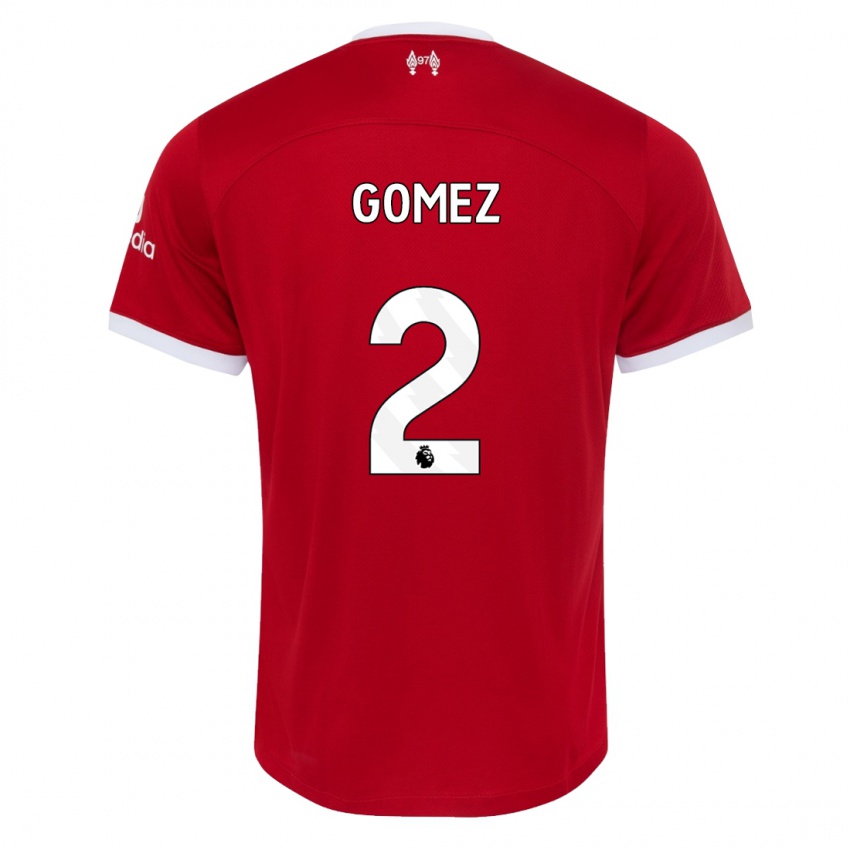 Enfant Maillot Joe Gomez #2 Rouge Tenues Domicile 2023/24 T-Shirt Belgique