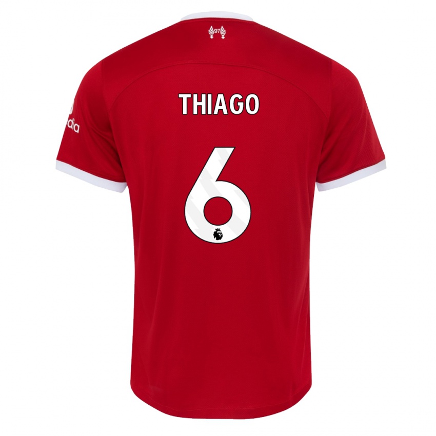 Enfant Maillot Thiago #6 Rouge Tenues Domicile 2023/24 T-Shirt Belgique