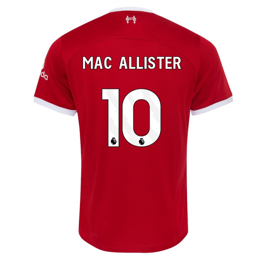 Enfant Maillot Alexis Mac Allister #10 Rouge Tenues Domicile 2023/24 T-Shirt Belgique