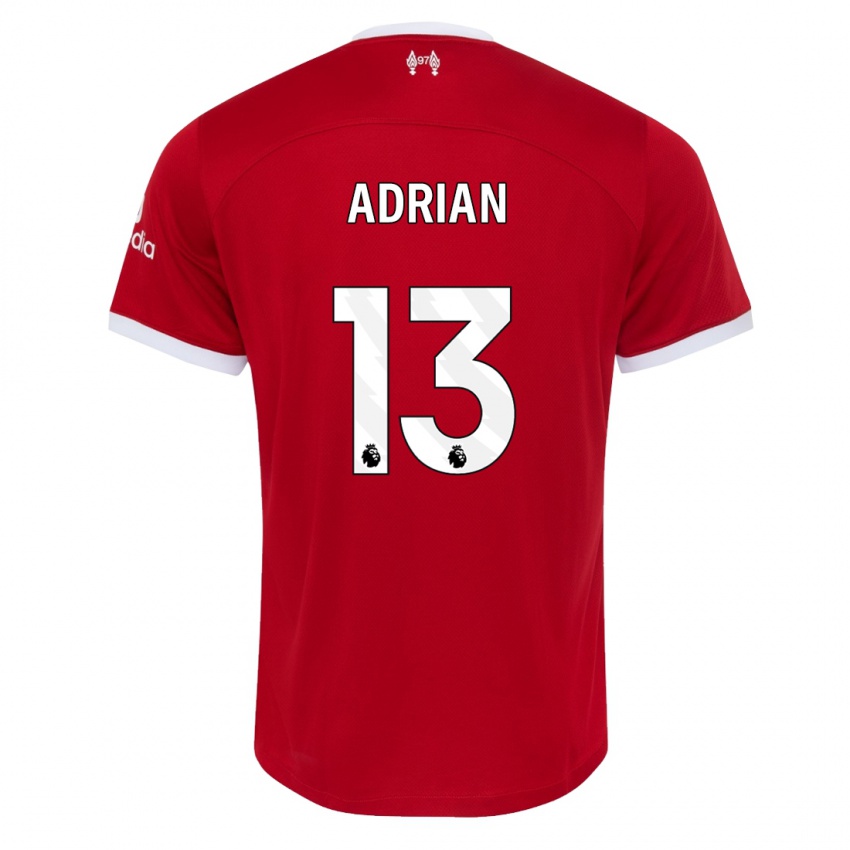 Enfant Maillot Adrian #13 Rouge Tenues Domicile 2023/24 T-Shirt Belgique