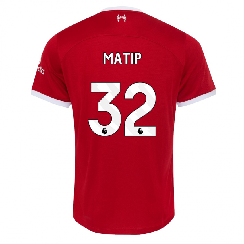 Enfant Maillot Joel Matip #32 Rouge Tenues Domicile 2023/24 T-Shirt Belgique
