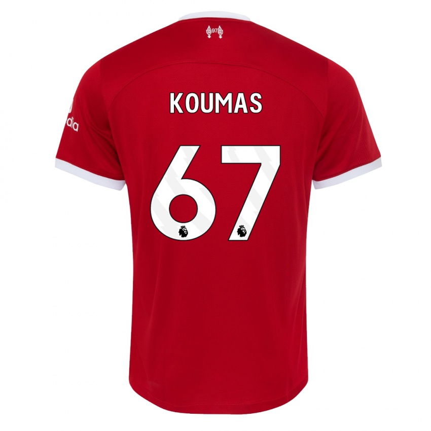 Kinderen Lewis Koumas #67 Rood Thuisshirt Thuistenue 2023/24 T-Shirt België