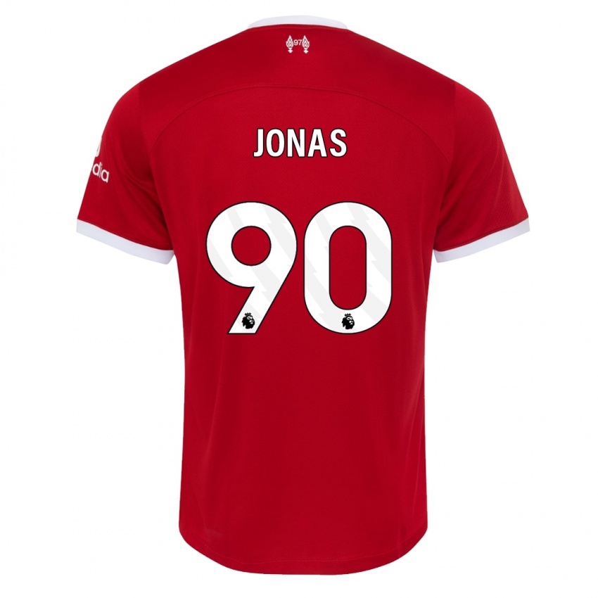 Enfant Maillot Lee Jonas #90 Rouge Tenues Domicile 2023/24 T-Shirt Belgique