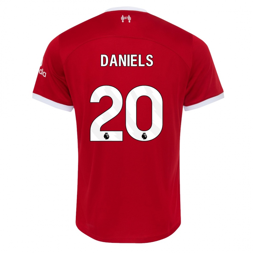 Enfant Maillot Yana Daniels #20 Rouge Tenues Domicile 2023/24 T-Shirt Belgique