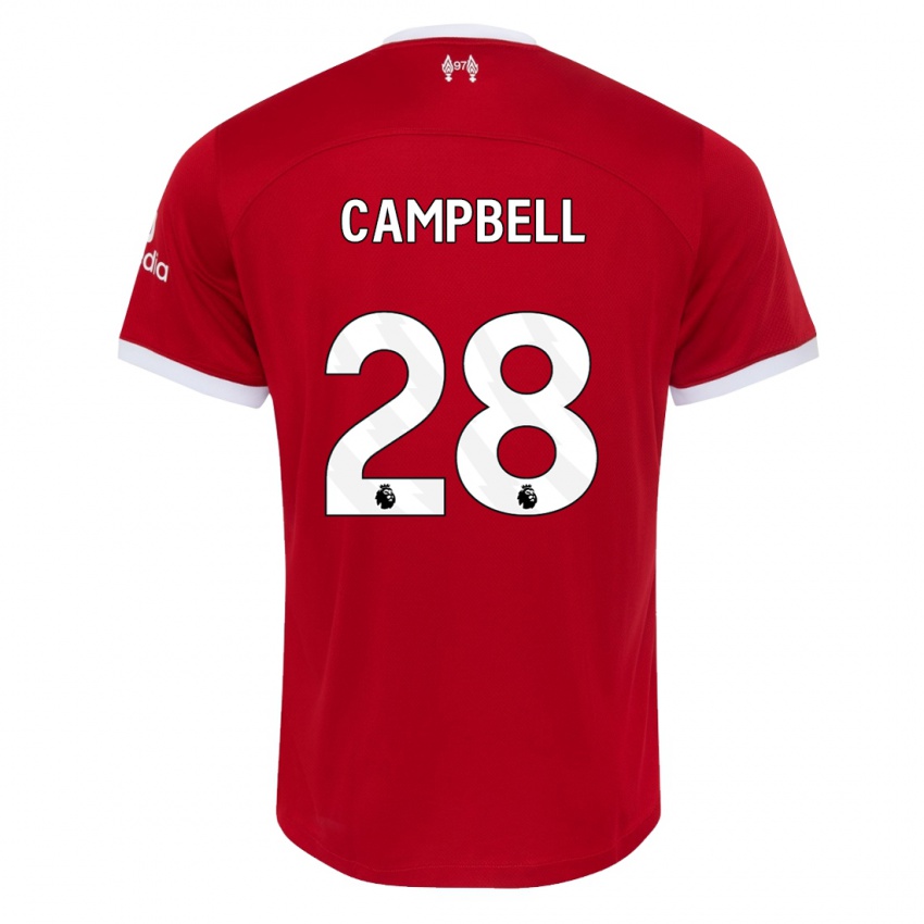 Enfant Maillot Megan Campbell #28 Rouge Tenues Domicile 2023/24 T-Shirt Belgique
