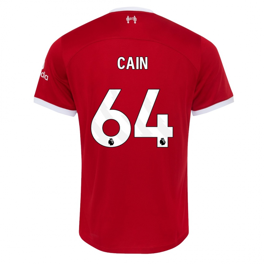 Enfant Maillot Jake Cain #64 Rouge Tenues Domicile 2023/24 T-Shirt Belgique