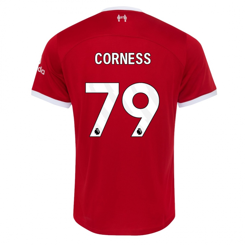 Enfant Maillot Dominic Corness #79 Rouge Tenues Domicile 2023/24 T-Shirt Belgique