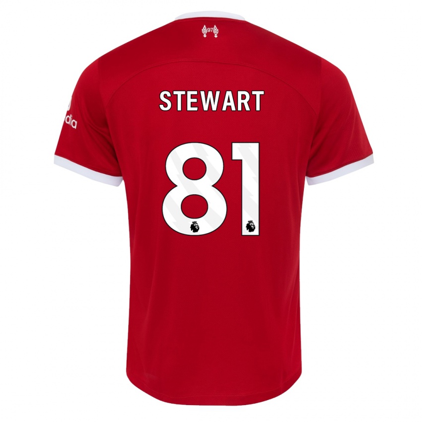 Enfant Maillot Layton Stewart #81 Rouge Tenues Domicile 2023/24 T-Shirt Belgique