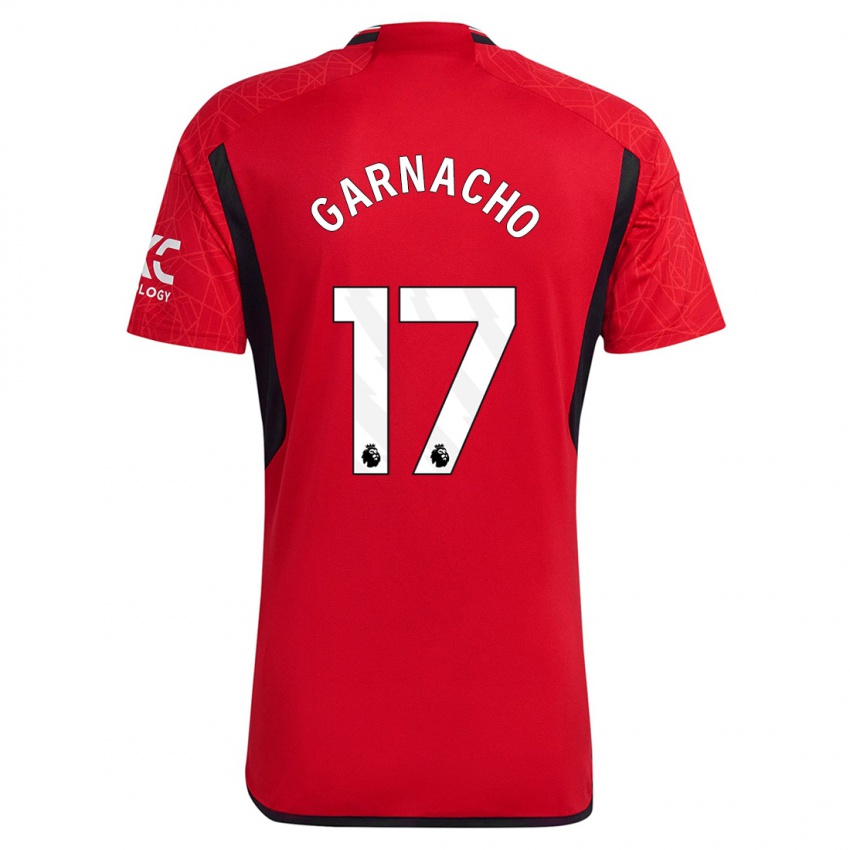 Enfant Maillot Alejandro Garnacho #17 Rouge Tenues Domicile 2023/24 T-Shirt Belgique