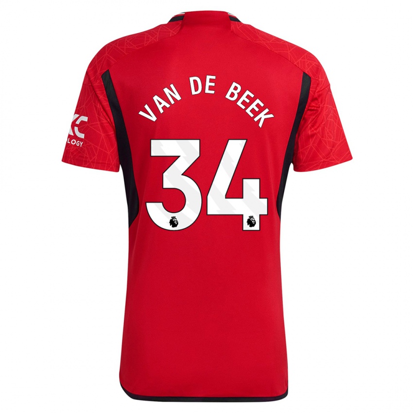 Kinder Donny Van De Beek #34 Rot Heimtrikot Trikot 2023/24 T-Shirt Belgien