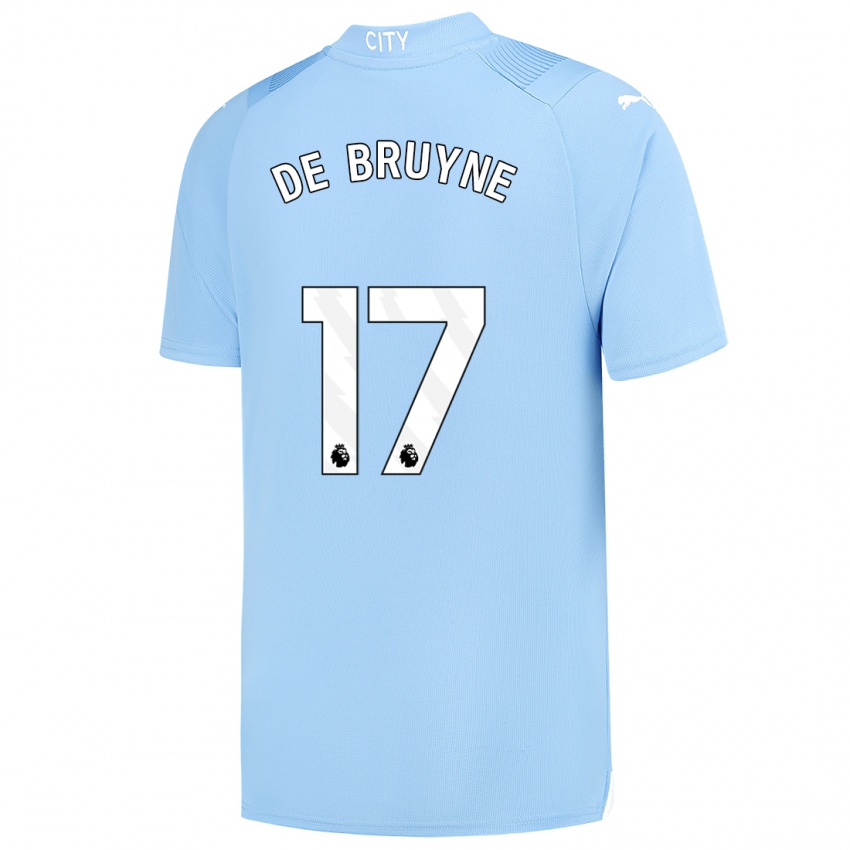 Enfant Maillot Kevin De Bruyne #17 Bleu Clair Tenues Domicile 2023/24 T-Shirt Belgique