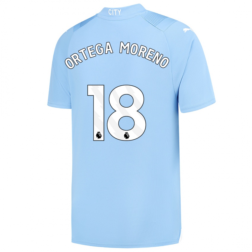 Kinderen Stefan Ortega Moreno #18 Lichtblauw Thuisshirt Thuistenue 2023/24 T-Shirt België