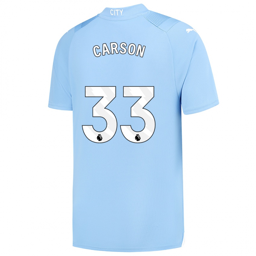 Kinderen Scott Carson #33 Lichtblauw Thuisshirt Thuistenue 2023/24 T-Shirt België