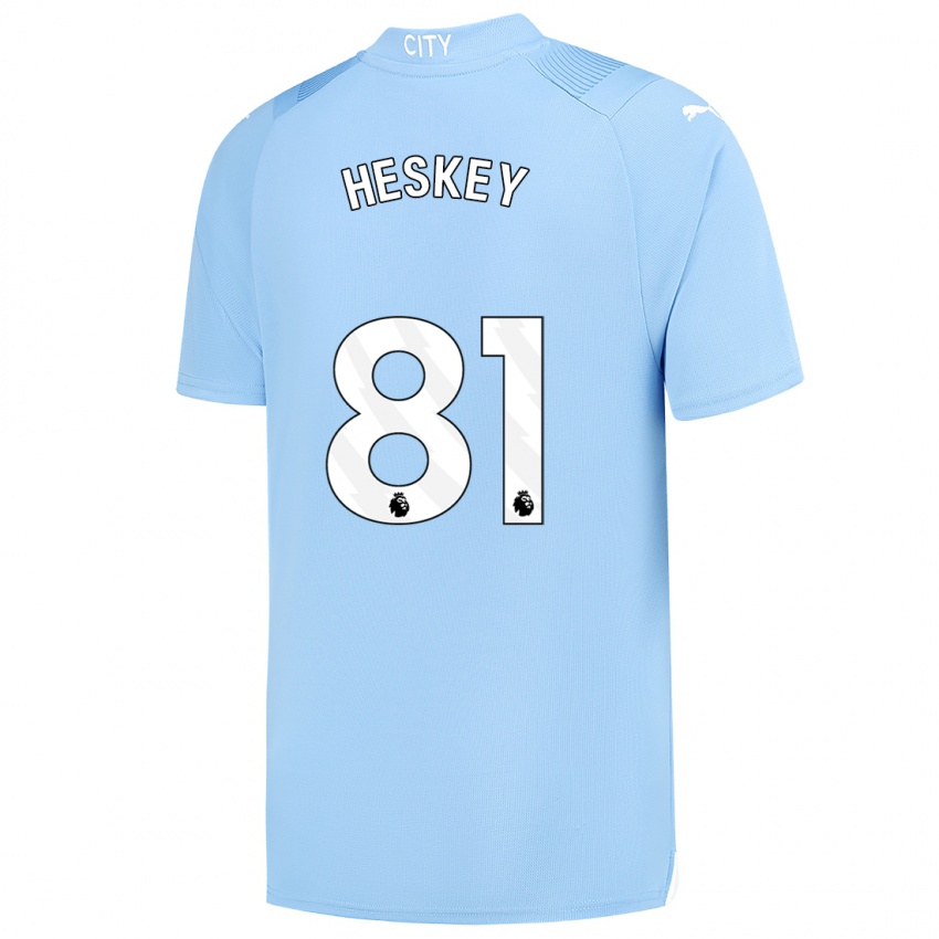 Kinder Jaden Heskey #81 Hellblau Heimtrikot Trikot 2023/24 T-Shirt Belgien