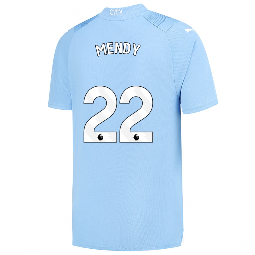 Kinderen Benjamin Mendy #22 Lichtblauw Thuisshirt Thuistenue 2023/24 T-Shirt België