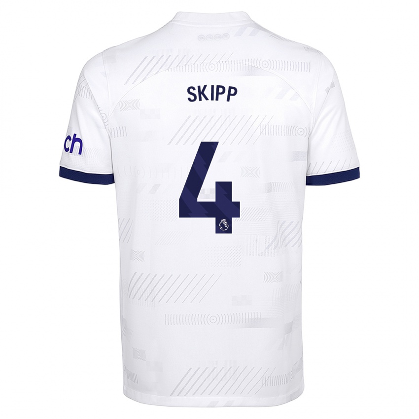 Kinder Oliver Skipp #4 Weiß Heimtrikot Trikot 2023/24 T-Shirt Belgien
