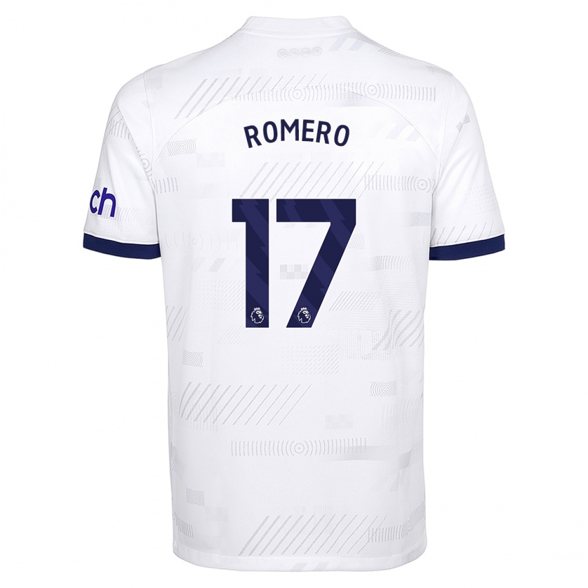 Kinder Cristian Romero #17 Weiß Heimtrikot Trikot 2023/24 T-Shirt Belgien