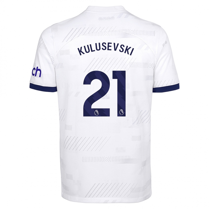 Enfant Maillot Dejan Kulusevski #21 Blanc Tenues Domicile 2023/24 T-Shirt Belgique