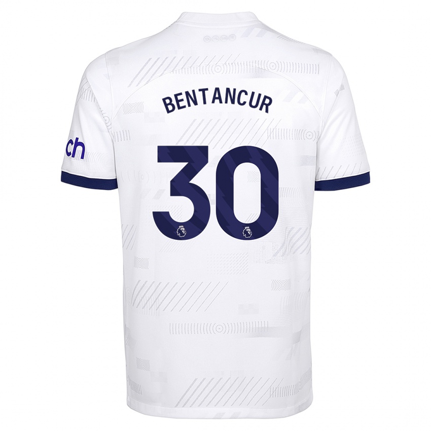 Enfant Maillot Rodrigo Bentancur #30 Blanc Tenues Domicile 2023/24 T-Shirt Belgique