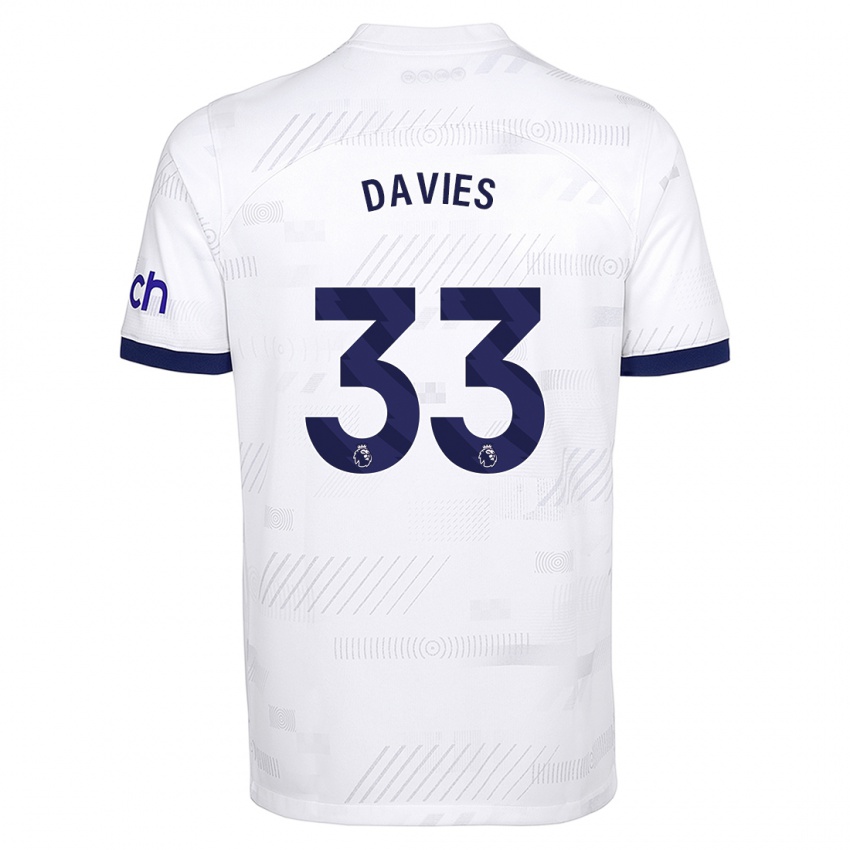 Kinder Ben Davies #33 Weiß Heimtrikot Trikot 2023/24 T-Shirt Belgien