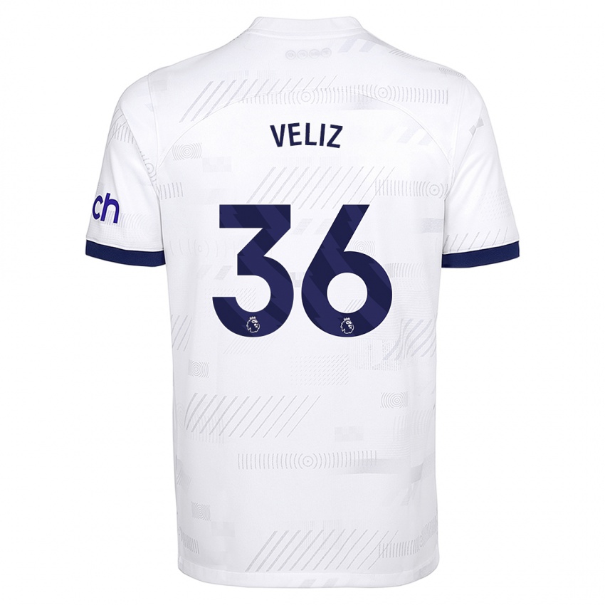 Enfant Maillot Alejo Véliz #36 Blanc Tenues Domicile 2023/24 T-Shirt Belgique