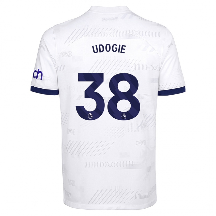 Kinder Destiny Udogie #38 Weiß Heimtrikot Trikot 2023/24 T-Shirt Belgien