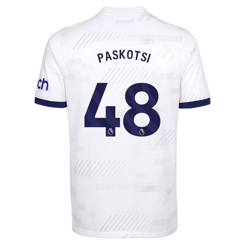 Enfant Maillot Maksim Paskotsi #48 Blanc Tenues Domicile 2023/24 T-Shirt Belgique
