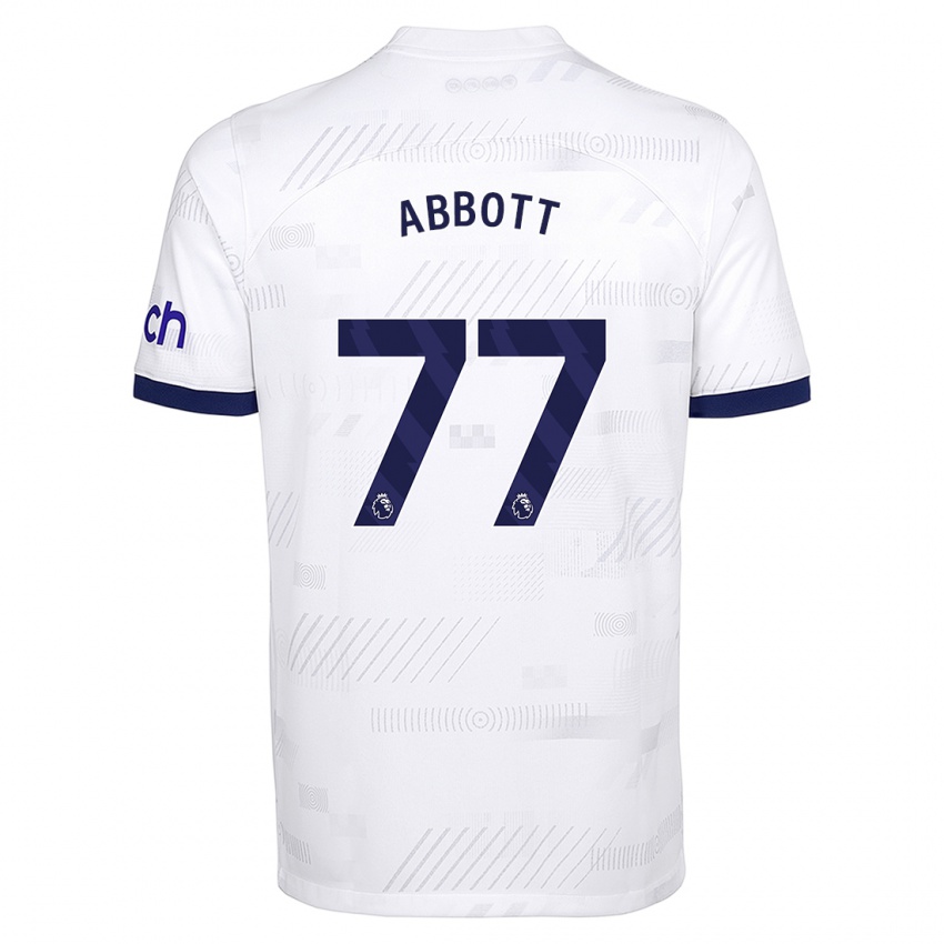 Enfant Maillot George Abbott #77 Blanc Tenues Domicile 2023/24 T-Shirt Belgique