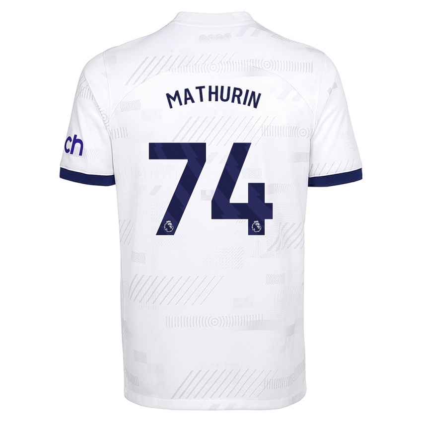 Kinder Roshaun Mathurin #74 Weiß Heimtrikot Trikot 2023/24 T-Shirt Belgien